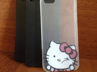 Пластиковые чехлы черные и прозрачный Hello Kitty